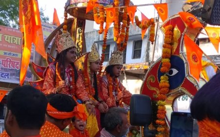 नव संवत्सर के अवसर पर निकली विहिप और बजरंग दल की भव्य शोभा यात्रा