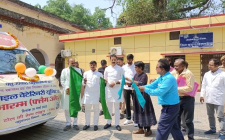 एमएलसी विनीत सिंह ने मोबाइल वेटेरिनरी यूनिट (वैन) को हरी झंडी दिखाकर किया रवाना