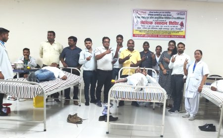 एपेक्स ट्रस्ट इंस्टीट्यूट एंड हॉस्पिटल में आयोजित स्वैच्छिक रक्तदान शिविर में 33 ने किया रक्तदान।