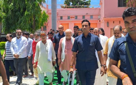 संघ प्रमुख मोहन भागवत ने अड़गड़ा नंद महाराज से किया भेंट, लिया आशीर्वाद