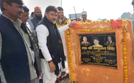विधायक अनुराग सिंह ने किया संपर्क मार्ग का लोकार्पण